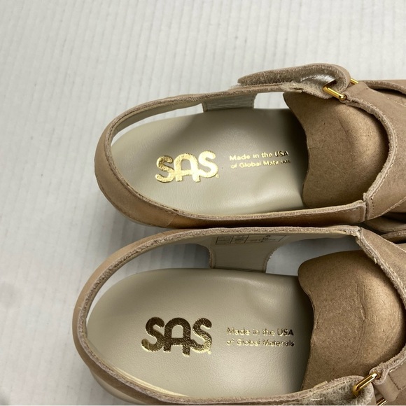 NEW‎ SAS Suntimer Leather Heeled Sandal-Narrow Size 8N in Lusso (Gold) Comfort - Picture 12 of 16